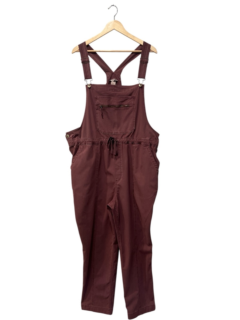 Duluth Trading Women’s Burgundy Ripstop Utility Overalls Cinch Waist XXL